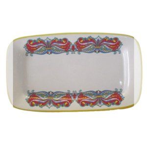Vtg Italian Ceramica Nova Deruta Serving Platter Decorated--Decal & Hand Painted